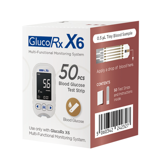 X6 Blood Glucose Test Strips (50pcs)